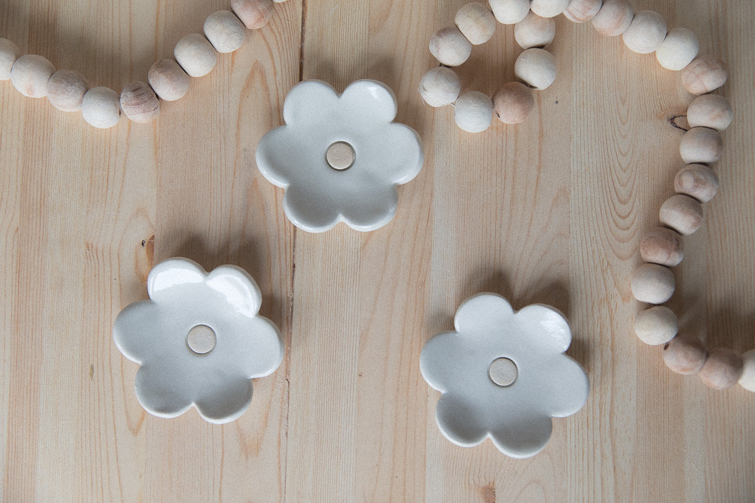 Flower Trinket Dish - White